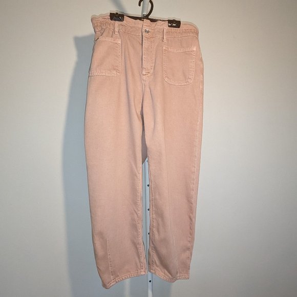 Zara slouchy pink jeans, high-waist size 12 - Picture 1 of 5